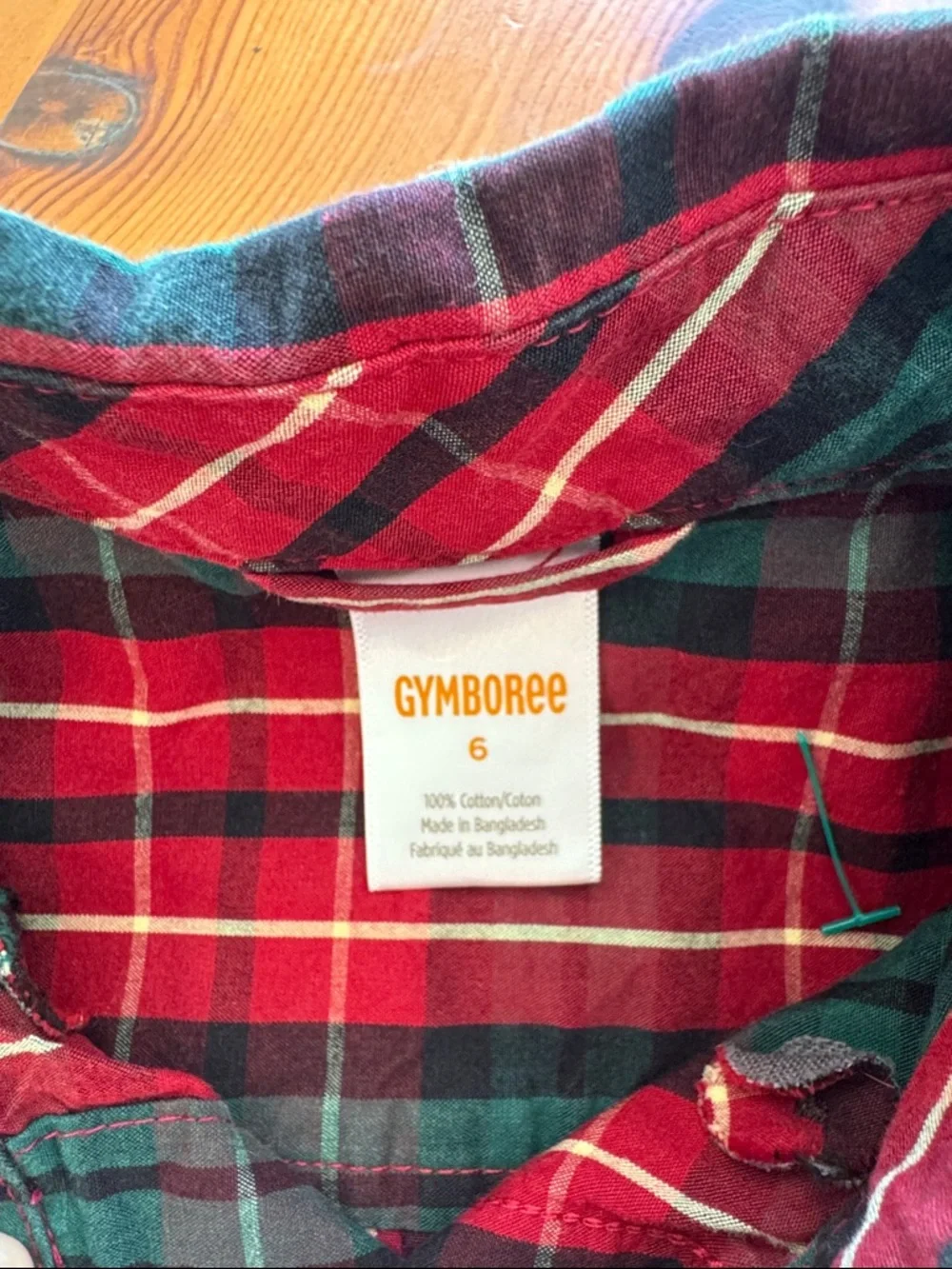Gymboree Red and Green Plaid Button-Down Shirt